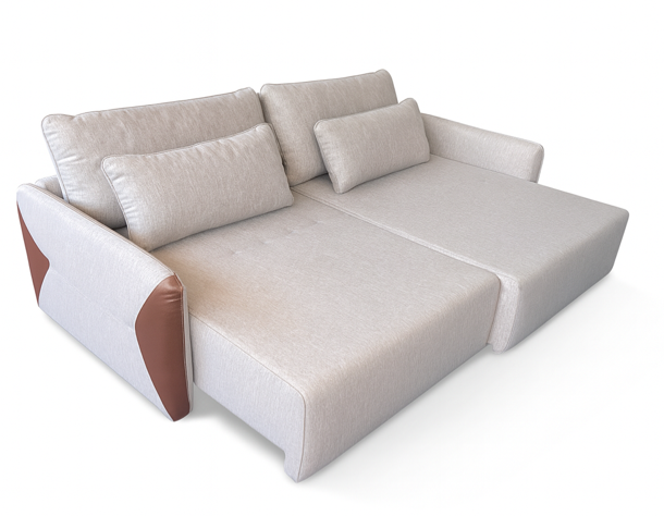 Sofá Cama en 2 Módulos, Asiento retráctil, Respaldo reclinable Largo 244cm
